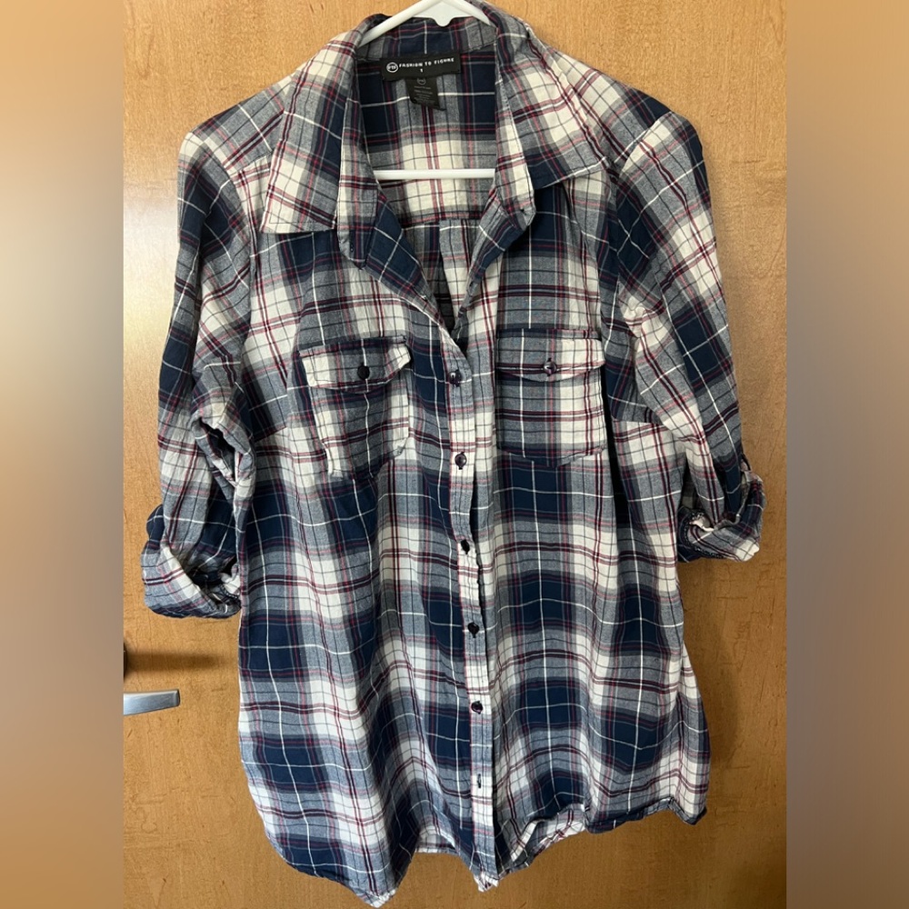 Fashion to Figure lightweight plaid button down